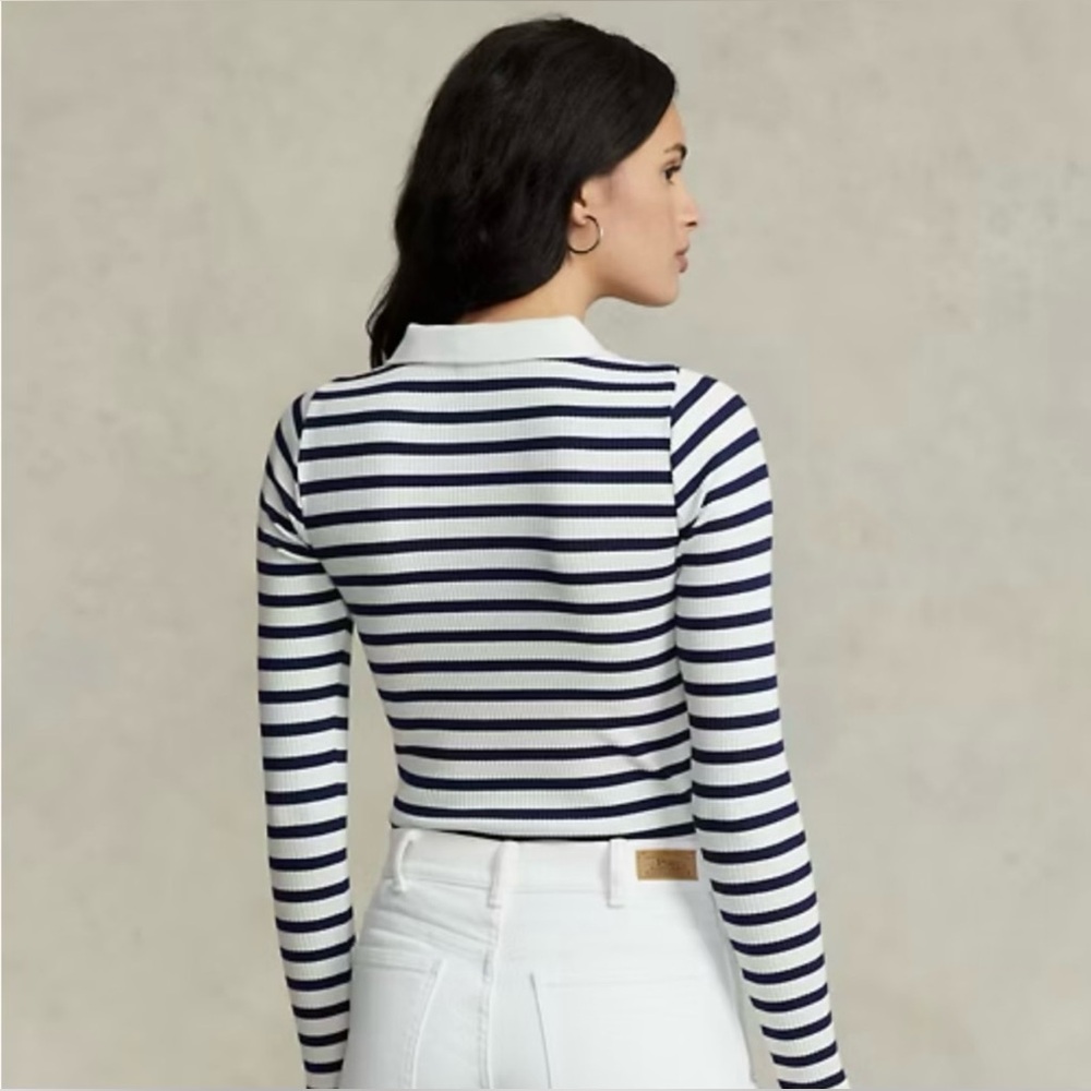 NWT Polo Striped Long Sleeve Polo Top - Picture 7 of 7